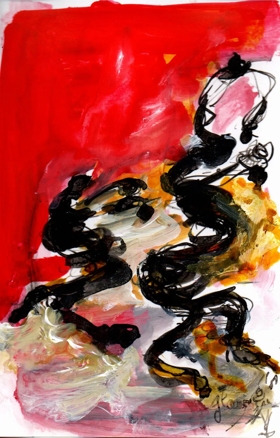 Red carpet 10 - Hofesh Shechter - Ballet de l'Opéra national de Paris 2025 - Corinne Glass technique mixte sur papier photo