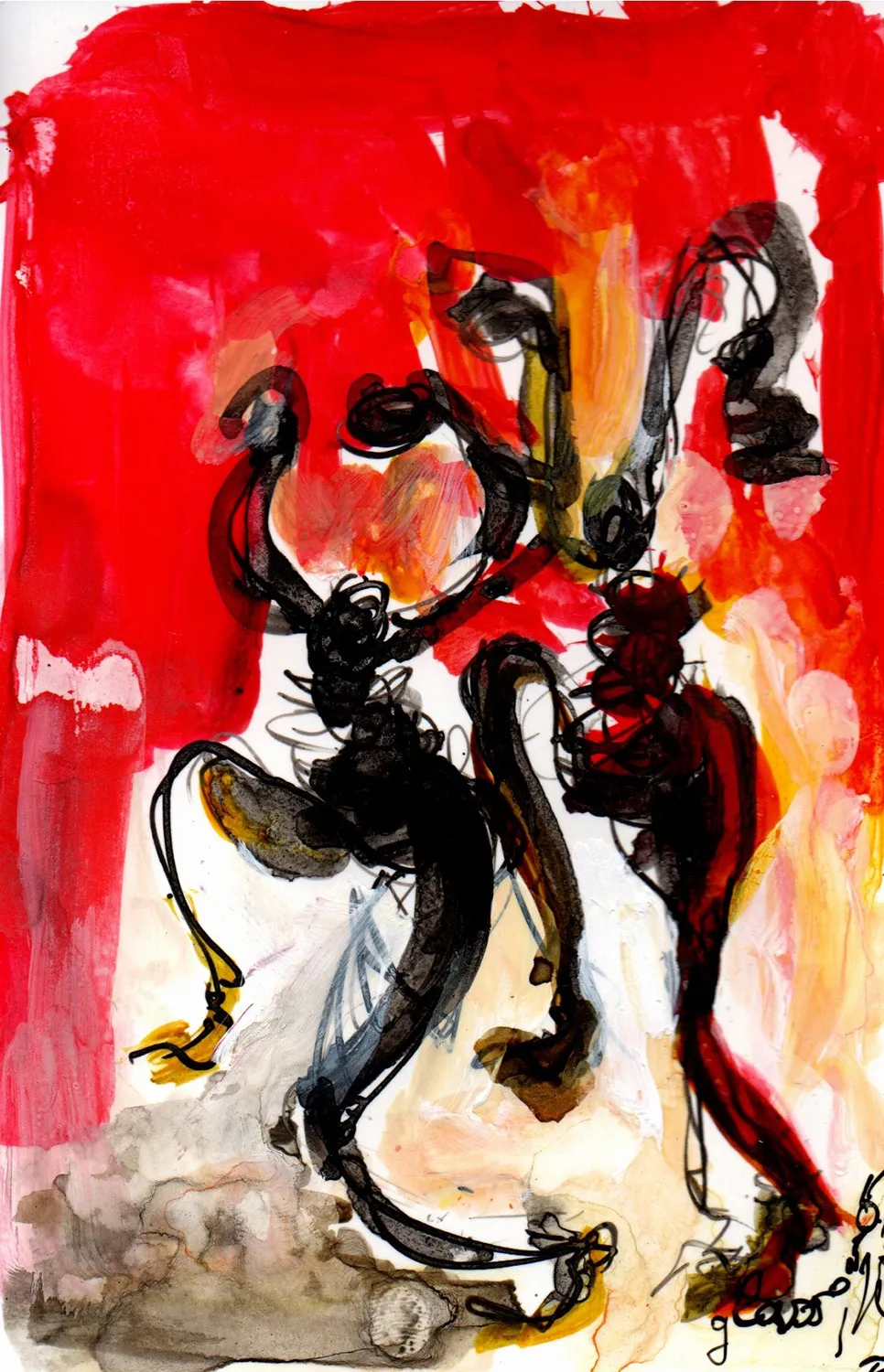 Red carpet 11- Hofesh Shechter - Ballet de l'Opéra national de Paris 2025 - Corinne Glass technique mixte sur papier photo