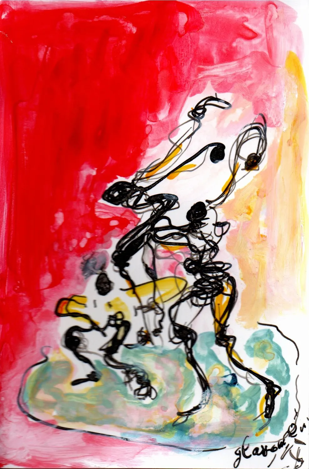 Red carpet 14- Hofesh Shechter - Ballet de l'Opéra national de Paris 2025 - Corinne Glass technique mixte sur papier photo