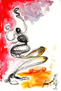 Red carpet 4 - Hofesh Shechter - Ballet de l'Opéra national de Paris 2025 - Corinne Glass Technique mixte sur papier photo