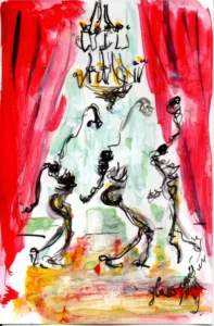 Red carpet 7 - Hofesh Shechter - Ballet de l'Opéra national de Paris 2025 - Corinne Glass Technique mixte sur papier photo