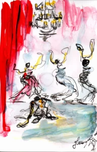 Red carpet 8 - Hofesh Shechter - Ballet de l'Opéra national de Paris 2025 - Corinne Glass Technique mixte sur papier photo