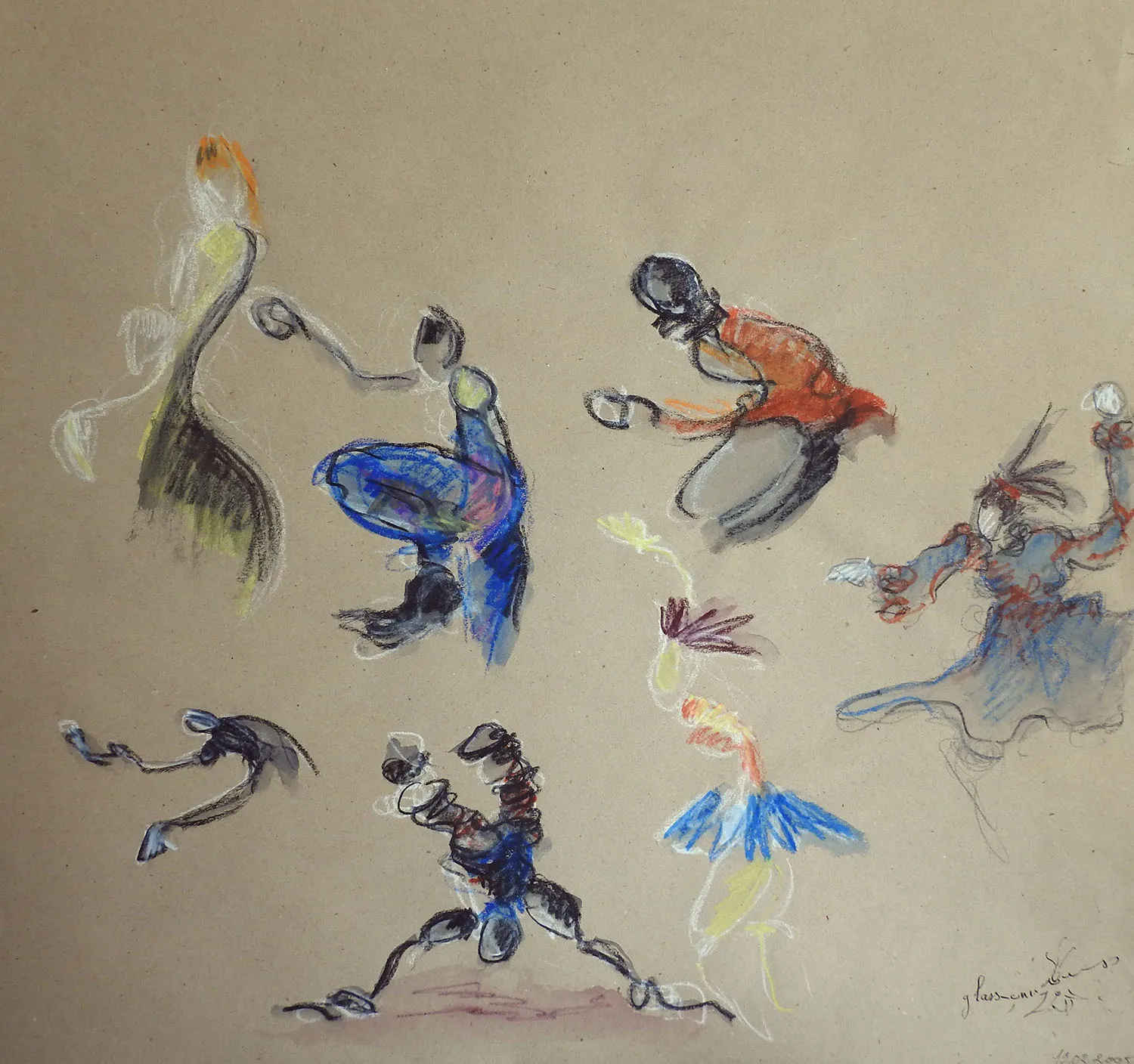 Compagnie Montalvo Hervieu-Crayon aquarelle sur papier