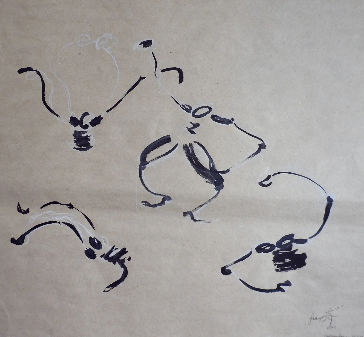 Correspondance - Encre de Chine sur papier - Corinne Glass