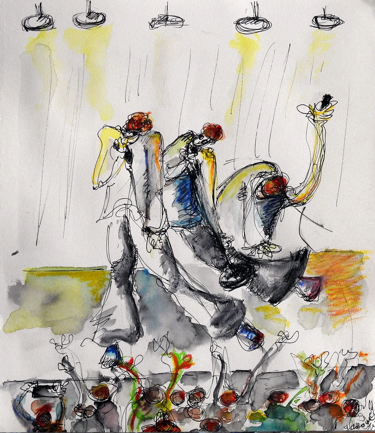 Franck Carter et ses multiples 2025 - Corinne Glass Technique mixte sur papier