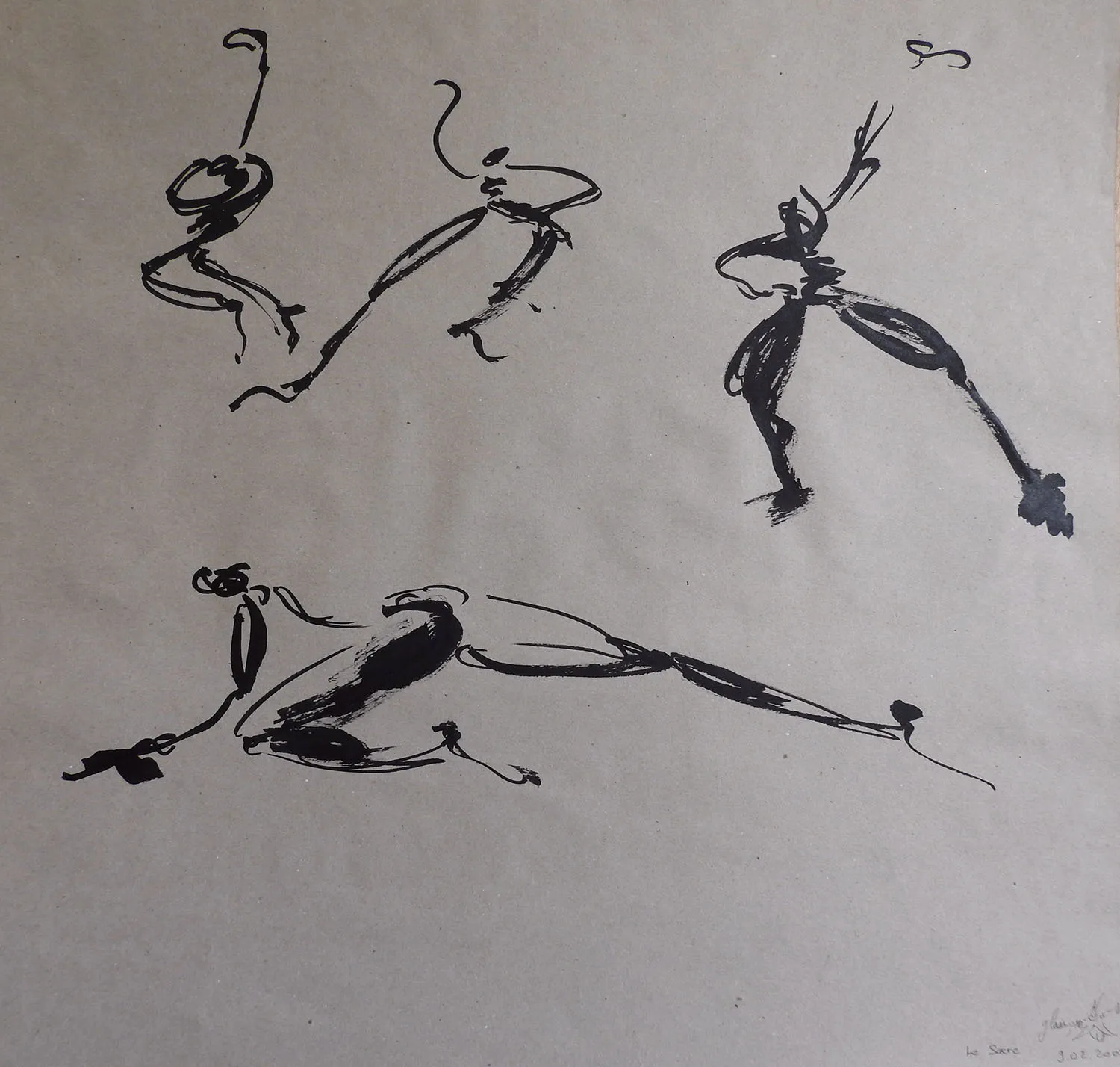 Le Sacre 1 à l'encre de Chine sur papier - Corinne Glass