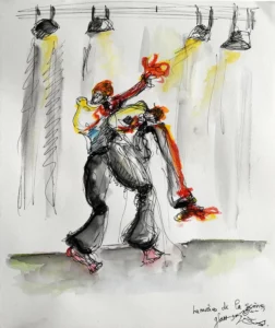 Lumières de la scèner Franck Carter 2025 - Corinne Glass technique mixte sur papier