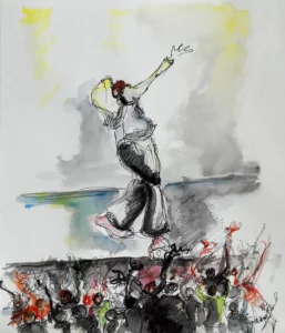 Moi Franck Carter 2025 - Corinne Glass Technique mixte sur papier