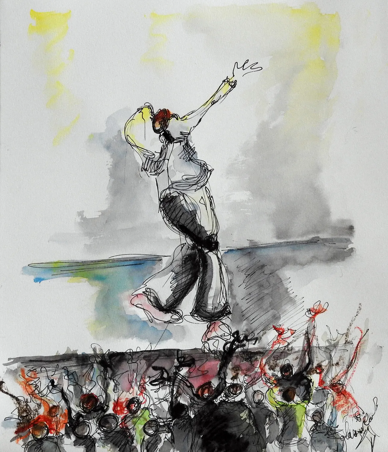 Moi Franck Carter 2025 - Corinne Glass Technique mixte sur papier