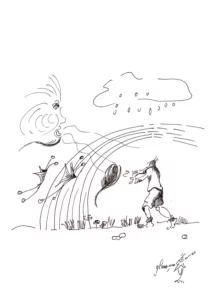 L'arc en ciel - Illustration du livre "Les aventures du P'tit réveur" - Corrine Glass
