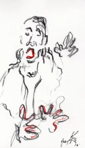 Fado Lisbonne 2025 - Corinne Glass crayon aquarelle sur papier